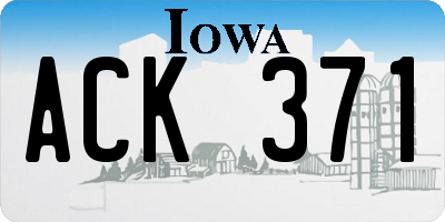 IA license plate ACK371