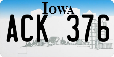 IA license plate ACK376