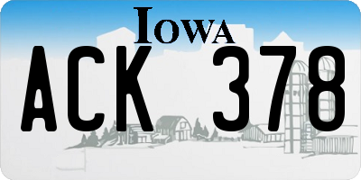 IA license plate ACK378