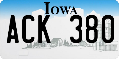 IA license plate ACK380