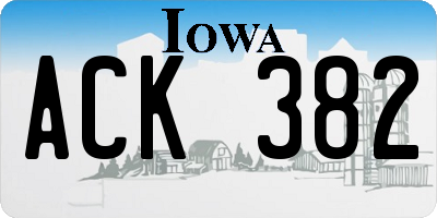 IA license plate ACK382