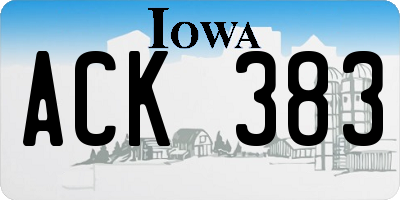 IA license plate ACK383