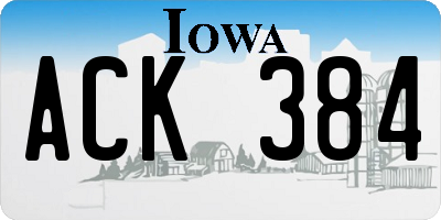 IA license plate ACK384