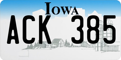 IA license plate ACK385