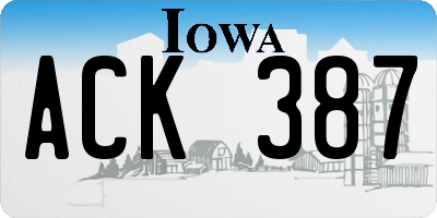 IA license plate ACK387