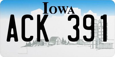 IA license plate ACK391