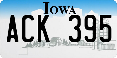 IA license plate ACK395