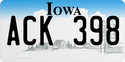 IA license plate ACK398