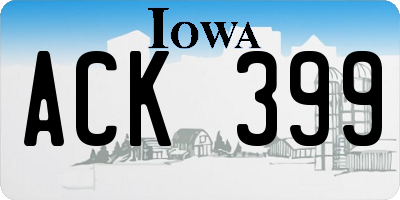 IA license plate ACK399