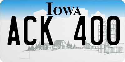 IA license plate ACK400