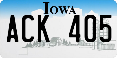 IA license plate ACK405