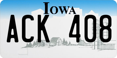 IA license plate ACK408