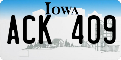 IA license plate ACK409