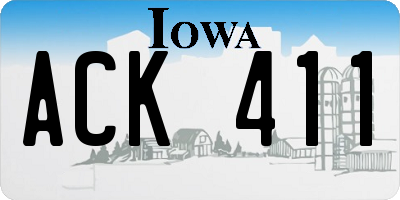 IA license plate ACK411