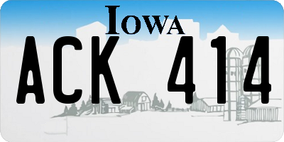 IA license plate ACK414
