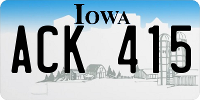 IA license plate ACK415