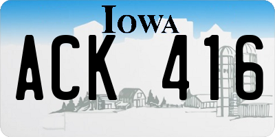 IA license plate ACK416