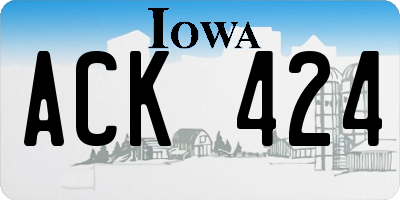 IA license plate ACK424