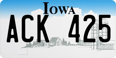 IA license plate ACK425