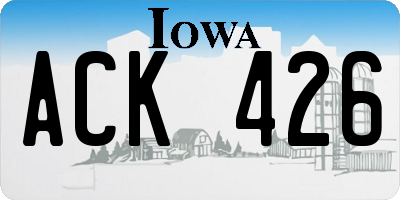 IA license plate ACK426