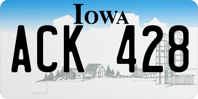 IA license plate ACK428