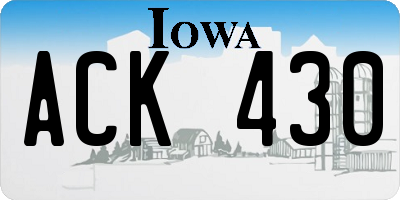 IA license plate ACK430