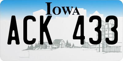 IA license plate ACK433