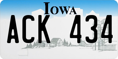 IA license plate ACK434