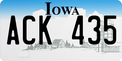 IA license plate ACK435