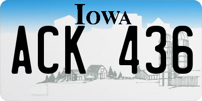 IA license plate ACK436