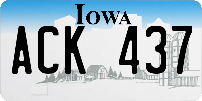 IA license plate ACK437