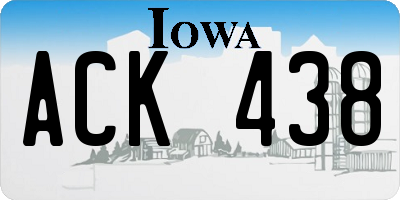 IA license plate ACK438