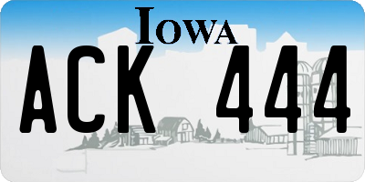 IA license plate ACK444