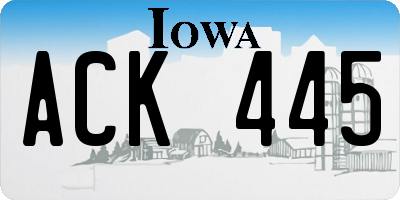 IA license plate ACK445