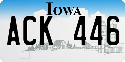 IA license plate ACK446