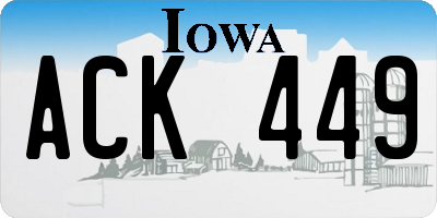 IA license plate ACK449