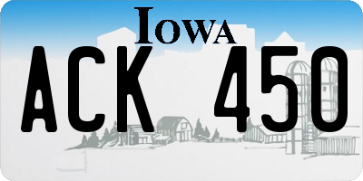 IA license plate ACK450