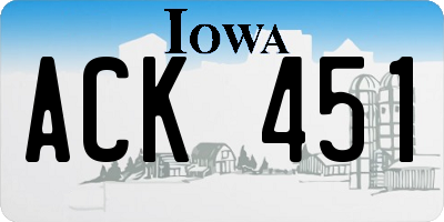 IA license plate ACK451