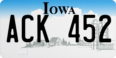 IA license plate ACK452
