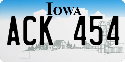 IA license plate ACK454