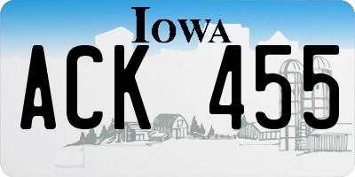 IA license plate ACK455