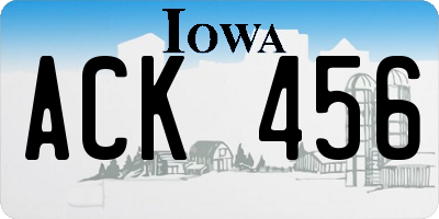 IA license plate ACK456