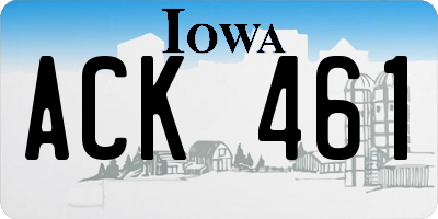 IA license plate ACK461