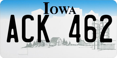 IA license plate ACK462