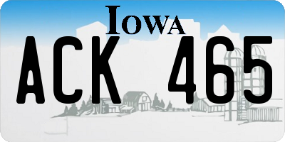 IA license plate ACK465
