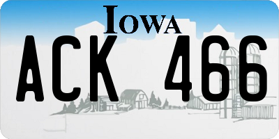 IA license plate ACK466