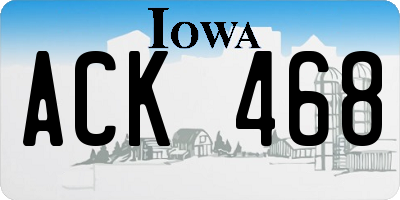 IA license plate ACK468