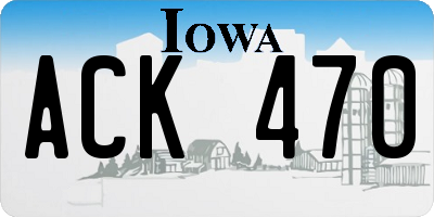 IA license plate ACK470