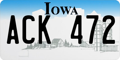IA license plate ACK472