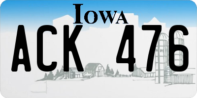 IA license plate ACK476